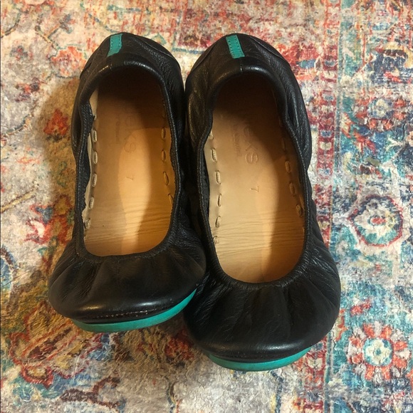 Tieks Shoes - Tieks Clarks Black and Teal Flats